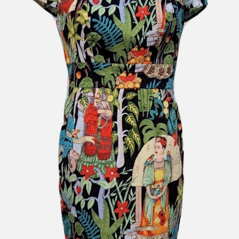 Grace Karin Artistic Print Midi Dress